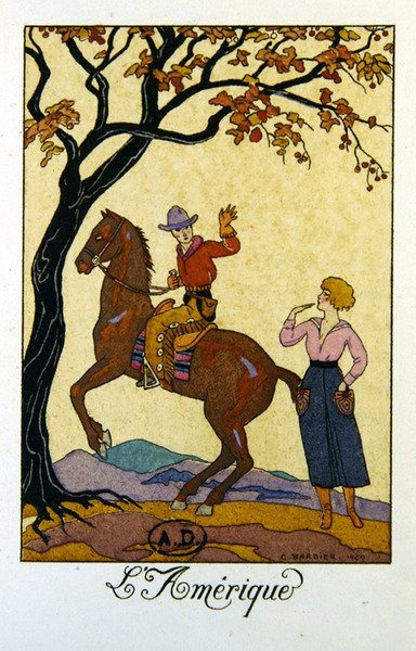 America, illustration for a calendar for 1921 by Georges Barbier