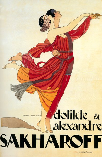 Dancers Clotilde and Alexandre Sakharoff 1921 by Georges Barbier