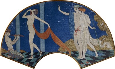 Dancing figures on a terrace by Georges Barbier