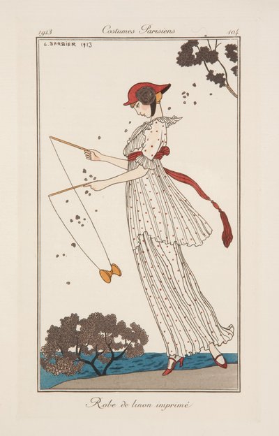 Dress in printed linen, illustration from 