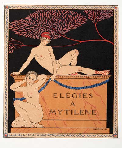 Elegies a Mytilene, illustration from Les Chansons de Bilitis, by Pierre Louys, pub. 1922 by Georges Barbier