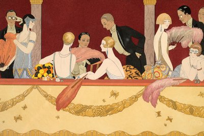 Eventails, engraved by H. Reidel by Georges Barbier