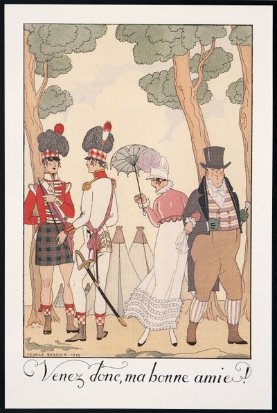 Falbalas et Fanfreluches, Almanac for 1923, Venez donc, Ma bonne amie by Georges Barbier