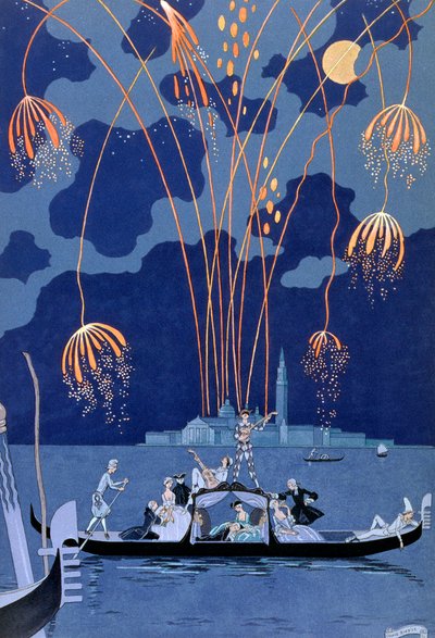 Fireworks in Venice by Georges Barbier