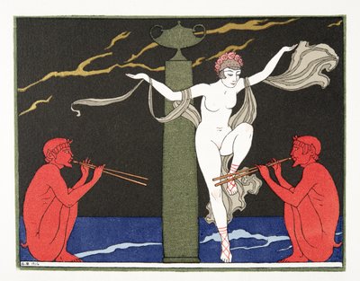 Illustration from Les Chansons de Bilitis, by Pierre Louys by Georges Barbier
