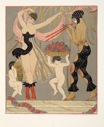 La Danse des Fleurs, Illustration from Les Chansons de Bilitis, by Pierre Louys by Georges Barbier