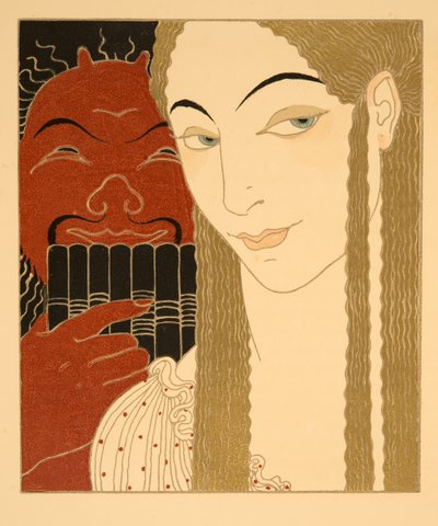 La Lettre, Illustration from Les Chansons de Bilitis, by Pierre Louys, pub. 1922 by Georges Barbier