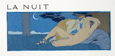 La Nuit, Illustration from Les Chansons de Bilitis, by Pierre Louys by Georges Barbier