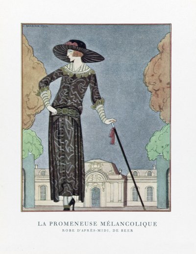 La Promeneuse Melancolique by Georges Barbier
