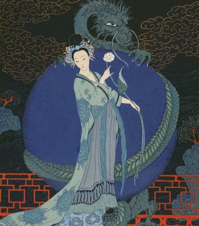 Lady with a Dragon by Georges Barbier