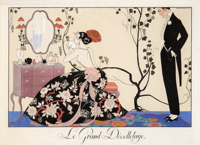 Le Grand Décolletage, engraving by H. Reidel by Georges Barbier