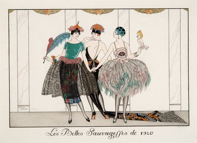 The Beautiful Savages of 1920, engraving by H. Reidel by Georges Barbier