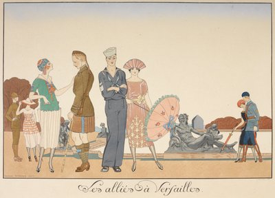 Various representations of soldiers of the allies by Georges Barbier