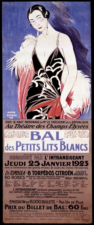 Poster "Au Theatre des Champs-Elysees - Le bal des petits lits blanc organises by l