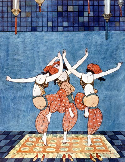 Princess Scheherazade (tales of the thousand and one nights). Illustration by George Barbier, circa 1910 by Georges Barbier