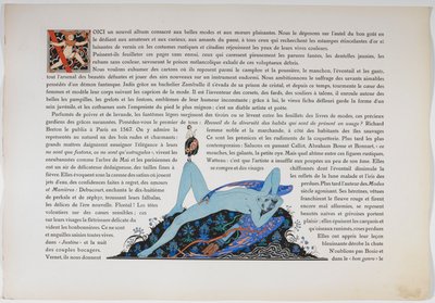 Text and a Naked Figure, Coloured Blue by Georges Barbier