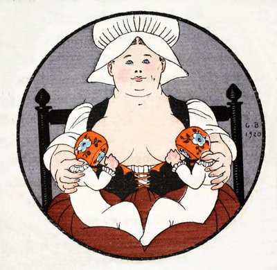 The Wet Nurse with twins by Georges Barbier