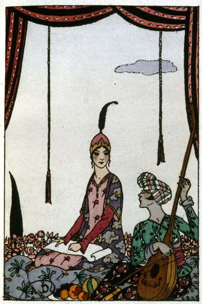The Queen of Sheba, c. 1920 (illustration) by Georges Barbier