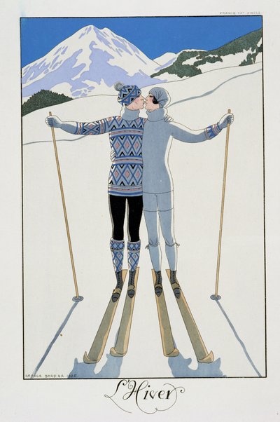 Winter: Lovers in the Snow, fashion plate from 