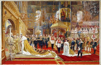 Coronation of Emperor Alexander III and Empress Maria Fyodorovna by Georges Becker