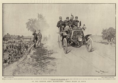 At the French Army Manoeuvres, Forty Miles an Hour by Georges Bertin Scott