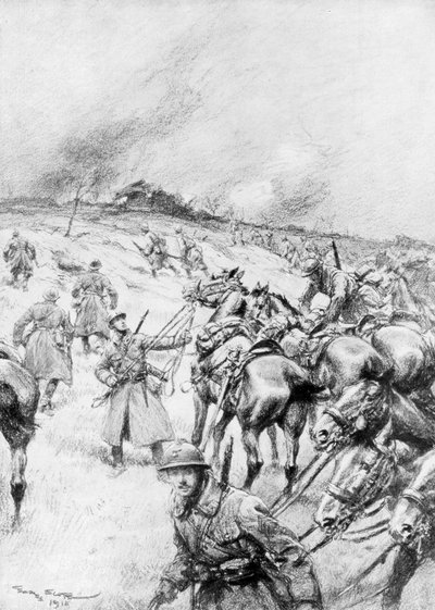 French Cavalry in Action, 1918 by Georges Bertin Scott