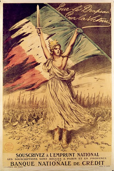 French World War I Poster Encouraging the Purchase of War Bonds, 1917 by Georges Bertin Scott