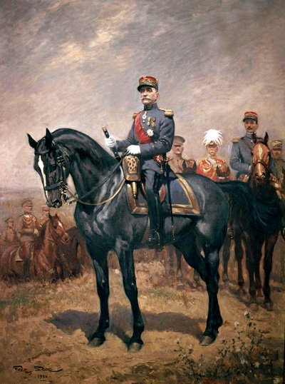 Portrait of marshal Ferdinand Foch on horse by Georges Bertin Scott