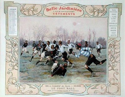 Rugby, illustration for February from a calendar for the clothes shop 