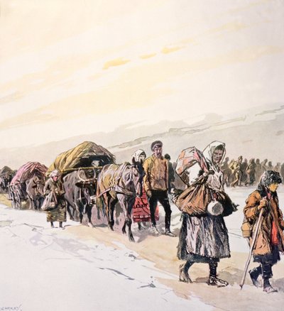 Starving Crowds Leaving their Homeland, c.1924 by Georges Carrey