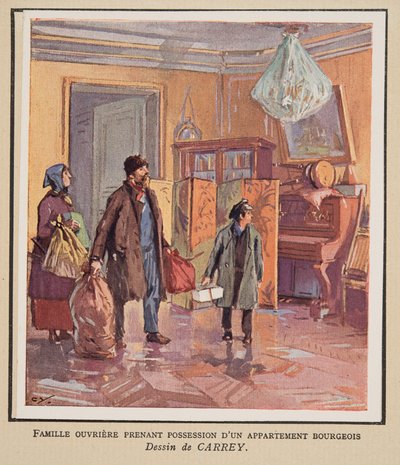 Worker Family Taking Possession of a Bourgeois Apartment, from Histoire des Soviets by Georges Carrey
