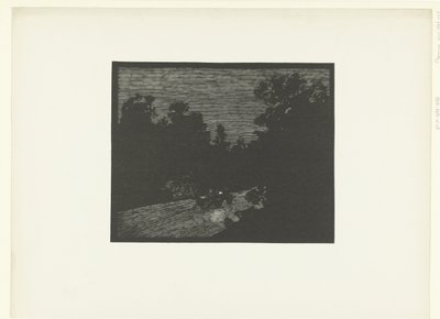 Landscape with Carriage Pulled by Horse at Night (series title: L