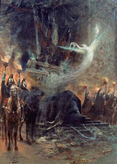 Funerals of Victor Hugo: The Vigil under the Arc de Triomphe, 1885 by Georges Clairin