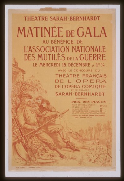 Gala morning for the benefit of the National Association of War Crippled Sarah Bernhardt Theatre by Georges Clairin