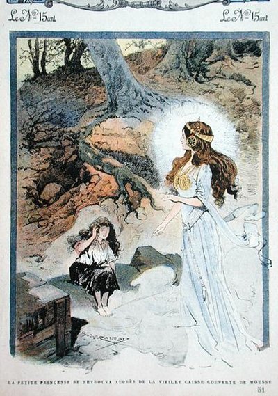 The Little Princess Finds Herself Before the Old Casket, Illustration from a Children