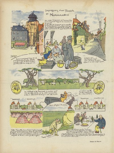 Impressions of a Tourist in Normandy (Illustration for Le Rire) by Georges Delaw
