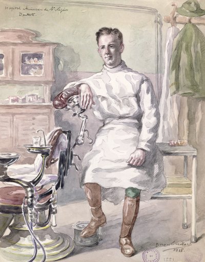 Military Dentist at the American Hospital of St. Nazaire, 1918 by Georges Eveillard