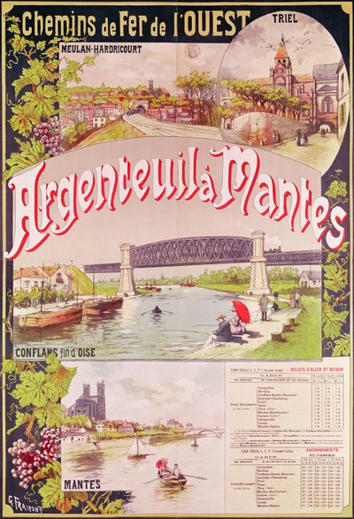 Poster advertising the Western Railway line from Argenteuil to Mantes by Georges Fraipont