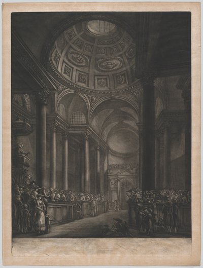 A View of the Inside of St. Stephens Walbrook, Done from the Drawing in his Majesty
