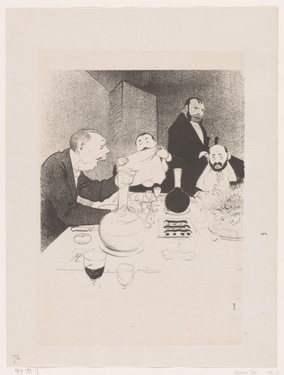 Men at Table During a Dinner by Georges Hermann Rene Paul