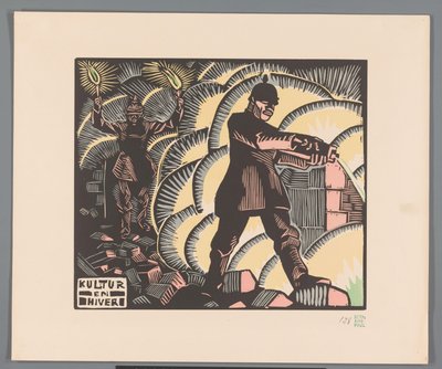 Soldiers Setting Buildings on Fire by Georges Hermann Rene Paul