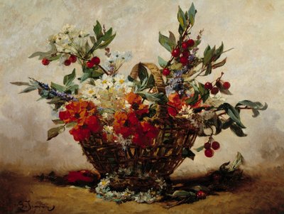 Flowers in a Basket by Georges Jeannin