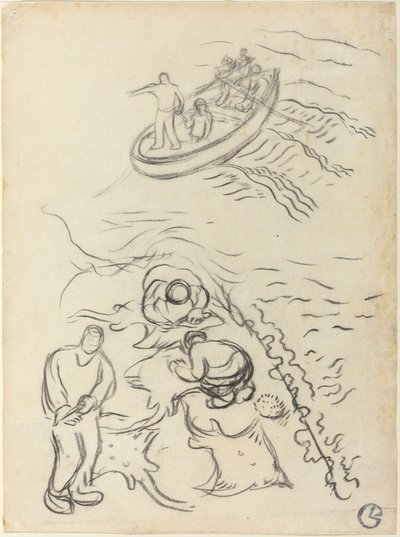 Study for "The Fishermen" with Men Emptying the Nets by Georges Lacombe