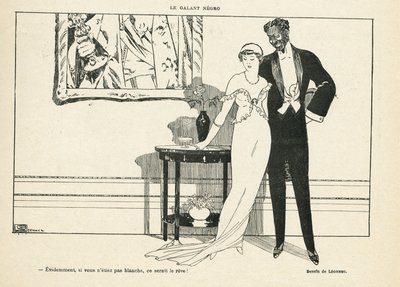 Illustration by Georges Leonnec in Le Lire - The Gallant Negro - Love, Xenophobia - Black by Georges Leonnec