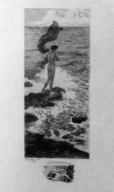 Illustration by Georges Antoine Rochegrosse (1859-1938) for The Man at Sea by the poet Charles Baudelaire (1821-1867) in Les Fleurs du Mal by Georges Marie Rochegrosse