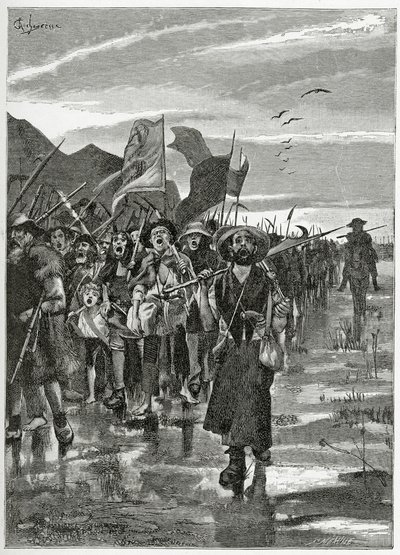The Torrent of the Rebels - illustration from Han d’Islande, 19th Century by Georges Marie Rochegrosse