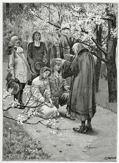 Marriage of Ethel and Ordener - illustration from Han of Iceland, 19th Century (engraving) by Georges Marie Rochegrosse