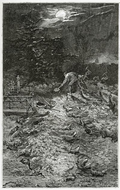 Montmartre Cemetery - illustration from Napoleon le Petit, 19th Century by Georges Marie Rochegrosse
