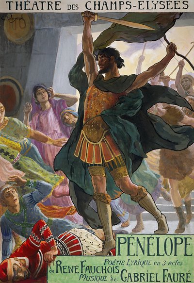 Poster for Penelope, lyrical poem by Rene Fauchois, with music by Gabriel Faure, Theatre des Champs-Elysee, Paris by Georges Marie Rochegrosse