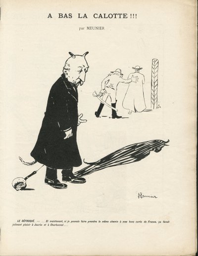 Illustration of Georges Meunier in Le Panache, Royalist Magazine, 20/01/04 - Royalism, Religion Faith - Combes Emile, Devil - Animalisation by Georges Meunier
